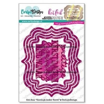 CarlijnDesign Hot Foil Plate - Sierlijk Kader Kerst