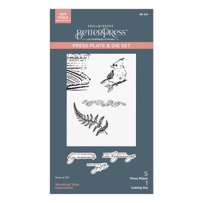 Spellbinders Press Plate & Die Set - Woodland Tales Impressions