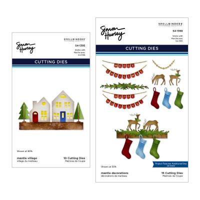 Spellbinders Etched Dies - Mantle Village and Decorations