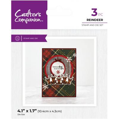 Crafter's Companion Character Embellish Stamp & Die - Reindeers