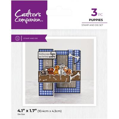Crafter's Companion Character Embellish Stamp & Die - Puppies