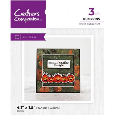 Crafter's Companion Character Embellish Stamp & Die - Pumpkins