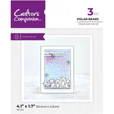 Crafter's Companion Character Embellish Stamp & Die - Polar Bears
