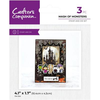 Crafter's Companion Character Embellish Stamp & Die - Mash of Monsters