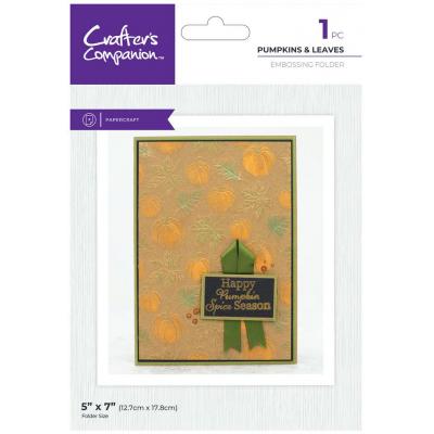 Crafter's Companion Pearl Powder Embossingfolder - Pumpkins & Leaves