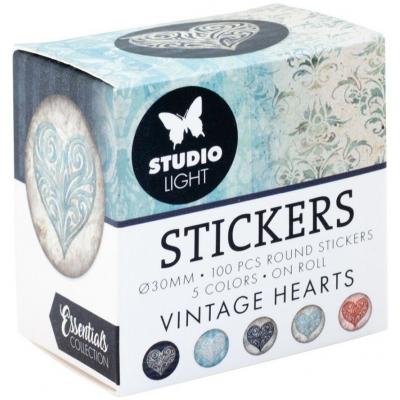 Studio Light Stickers on Roll - Vintage Heart