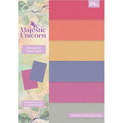 Crafter's Companion Majestic Unicorn - Luxury Linen Card Pack