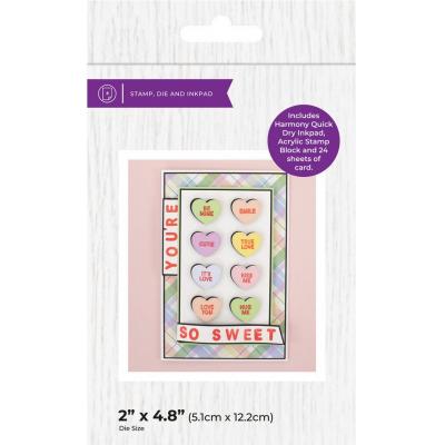Crafter's Companion Stamp, Die & Inkpad Kit - Love Hearts