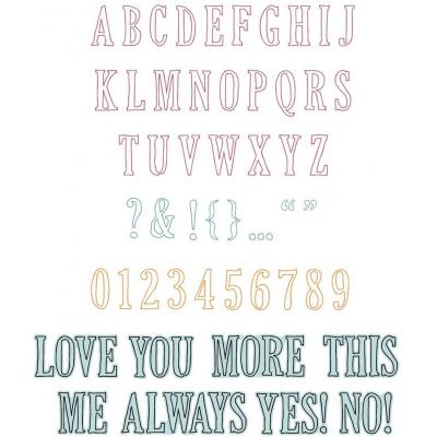 Sizzix 49 and Market Clear Stamps + Outline-Stanzen - Fine Line Alpha