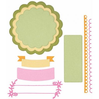 Sizzix Catherine Pooler Thinlits Dies - Scalloped Circles, Borders & Banners