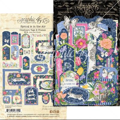 Graphic 45 Spring is in the Air - Chipboard Tags & Frames
