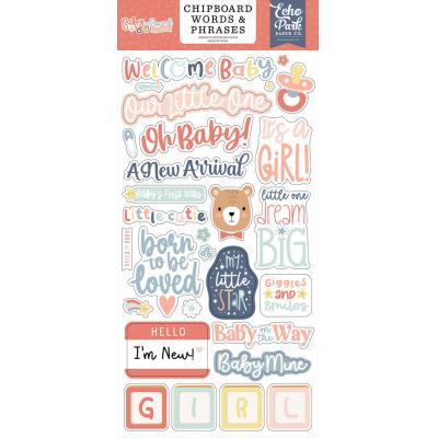 Echo Park Baby On Board It's a Girl! - Chipboard Word & Phrases