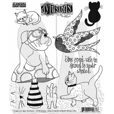 Stampers Anonymous Dylusions Cling Stamps - Churchill And Friends