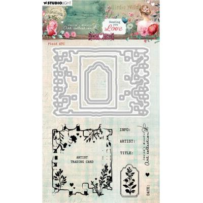 Studio Light Sending You Love Stamp and Cutting Dies - Plaid ATC