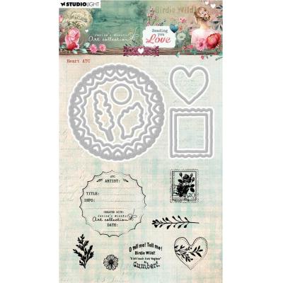 Studio Light Sending You Love Stamp and Cutting Dies - Heart ATC