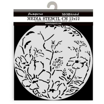 Stamperia Thick Stencil - Round Frame with Flowers