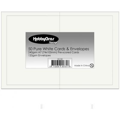 HobbyGros Storage Cards & Envelopes - Pure White