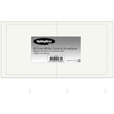 HobbyGros Storage Cards & Envelopes - Pure White
