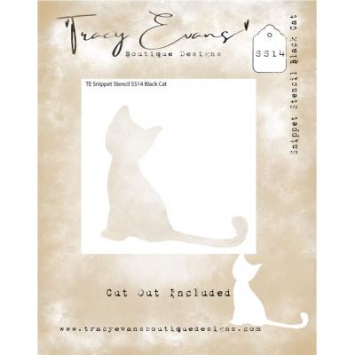 Tracy Evans Snippet Stencil - Black Cat