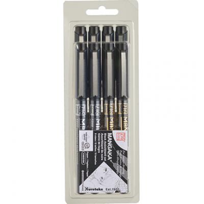 ZIG Mangaka Flexible Brush Set - Schwarz