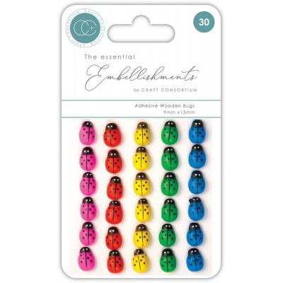 Craft Consortium Adhesive Wooden Bugs
