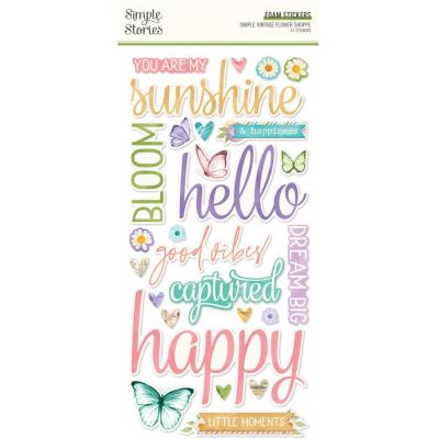 Simple Stories Simple Vintage Flower Shoppe - Foam Stickers