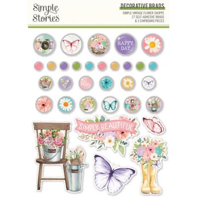 Simple Stories Simple Vintage Flower Shoppe - Decorative Brads