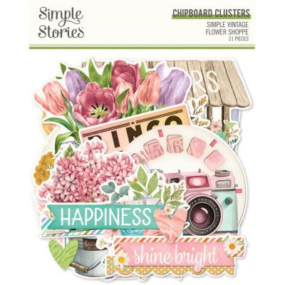Simple Stories Simple Vintage Flower Shoppe - Chipboard Clusters