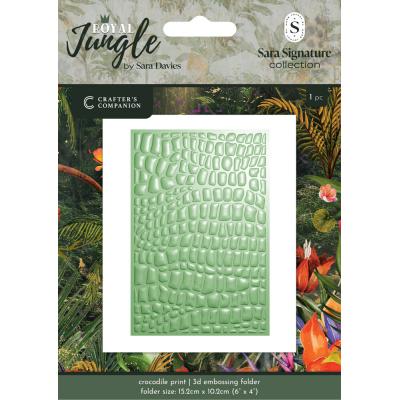 Crafter's Companion Royal Jungle 3D Embossing Folder - Crocodile Print