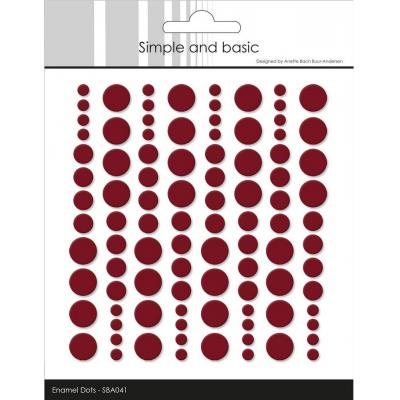 Simple and Basic Adhesive Enamel Dots - Burgundy