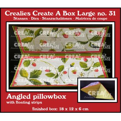 Crealies Cutting Dies - Angled Pillowbox Large with Floating Strips