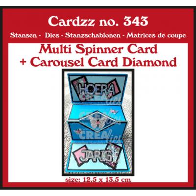 Crealies Cutting Dies - Multi Spinner + Carousel Card Diamond