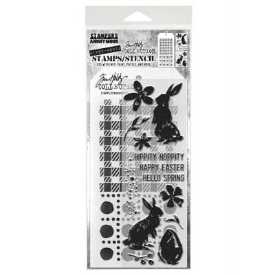 Stampers Anonymous Tim Holtz Clear Stamp and Stencil Set - Spring Shadows