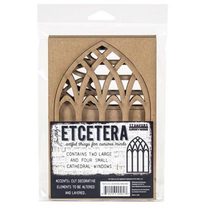 Stampers Anonymous Tim Holtz Etcetera Chipboard - Cathedral Windows