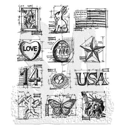 Stampers Anonymous Tim Holtz Stempel - Mini Blueprints #2