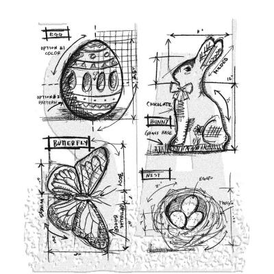 Stampers Anonymous Tim Holtz Stempel - Easter Blueprint