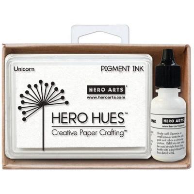 Hero Arts - Unicorn White Pigment Ink + Reinker Bundle