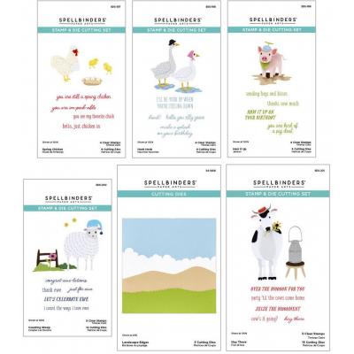 Spellbinders Paper Arts Etched Dies - On the Farm Animal and Landscape Bundle