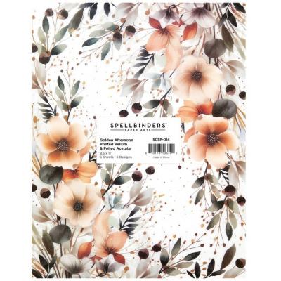 Spellbinders Paper Arts Rosie's Studio Golden Afternoon - Printed Vellum & Foiled Acetate