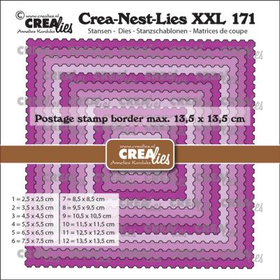 Crealies Cutting Die - Squares With Postage Stamp Border