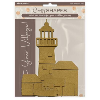 Stamperia Silent Sea - Village Lighthouse Landscape
