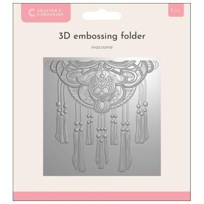 Crafter's Companion 3D Textured Embossing Folder - Macrame