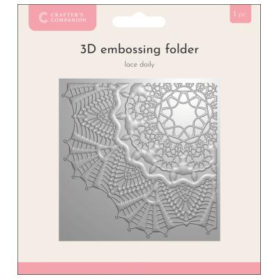 Crafter's Companion 3D Textured Embossing Folder - Lace Doily