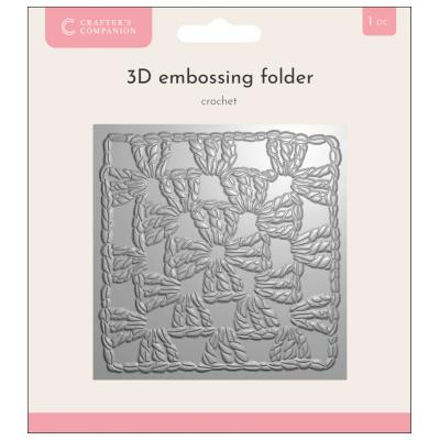 Crafter's Companion 3D Textured Embossing Folder - Crochet