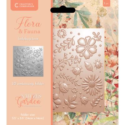 Crafter's Companion Flora & Fauna 3D Embossing Folder - Ladybug Love