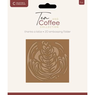 Crafter's Companion Tea & Coffee Embossing Folder - Thanks a Latte