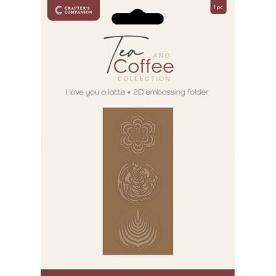 Crafter's Companion Tea & Coffee Embossing Folder - I Love you a Latte