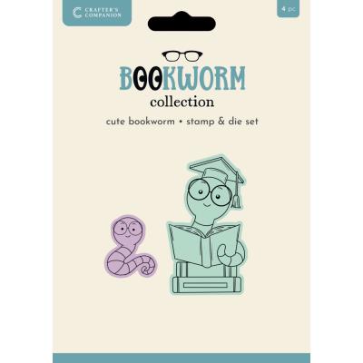 Crafters Companion Bookworm Stempel - Cute Bookworm