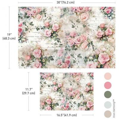 Prima Marketing Re-Design Decoupage Fiber Paper Set  - Rosy Reverie