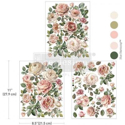 Prima Marketing Re-Design Middy Foil Transfers - Blush Blossoms